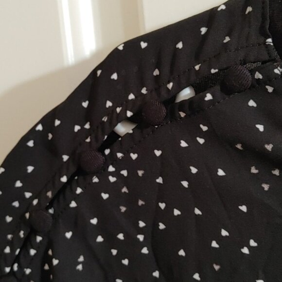 REITMANS plus size XXL black top shirt small white hearts pattern short … - Picture 4 of 6